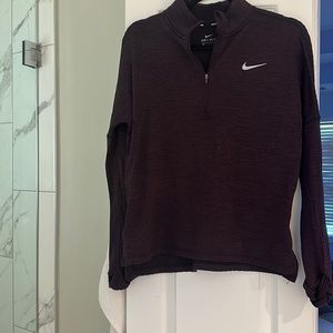 Nike dri fit plum waffle half zip